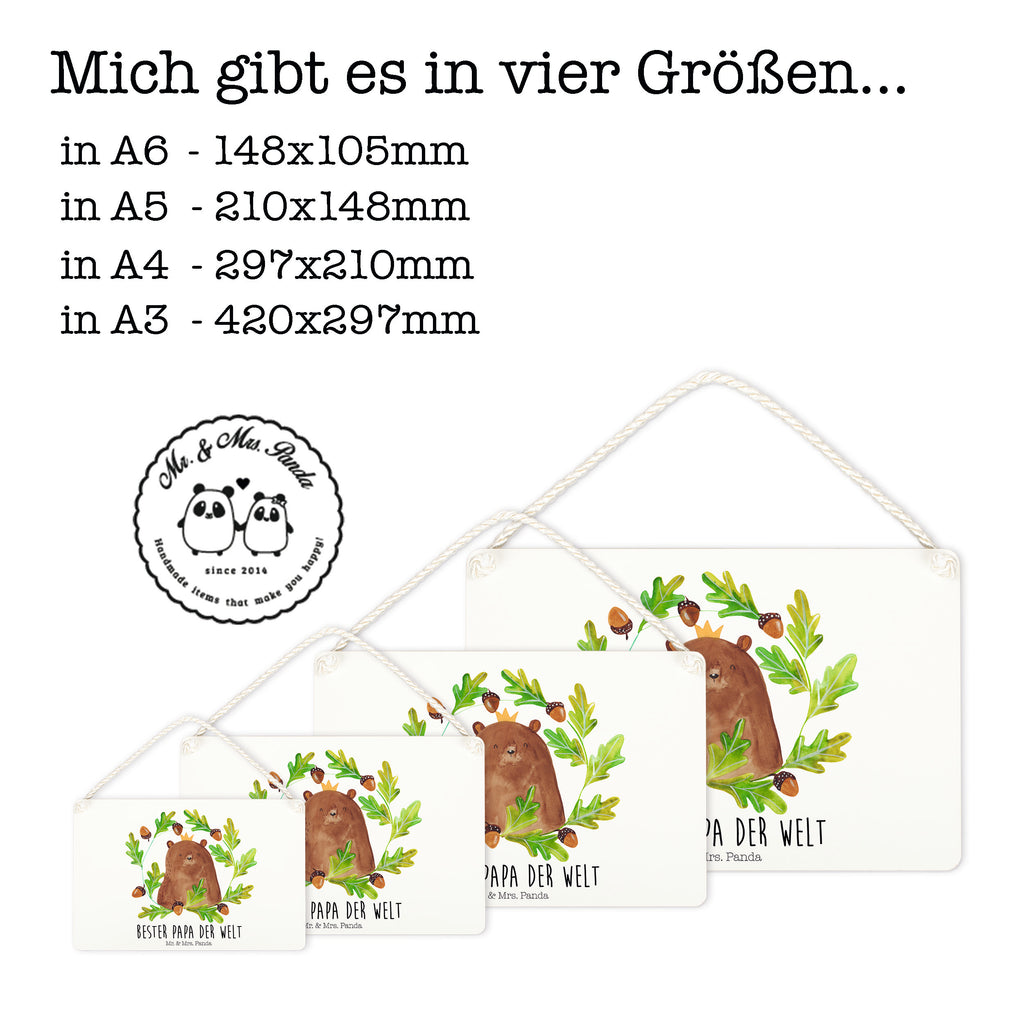 Deko Schild Bär König Papa, Bär, Papa Bär, bester Vater, bester Papa, weltbester Papa, Vatertag, Vater, Dad, Daddy, Papi, Dekoschild, Deko Schild, Schild, Tür Schild, Türschild, Holzschild, Wandschild, Wanddeko  Bär, Teddy, Teddybär