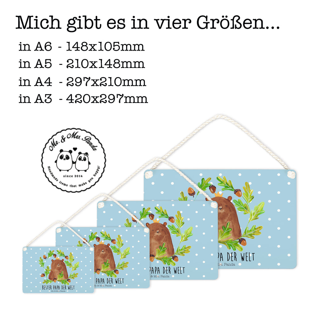 Deko Schild Bär König Papa, Bär, Papa Bär, bester Vater, bester Papa, weltbester Papa, Vatertag, Vater, Dad, Daddy, Papi, Dekoschild, Deko Schild, Schild, Tür Schild, Türschild, Holzschild, Wandschild, Wanddeko  Bär, Teddy, Teddybär