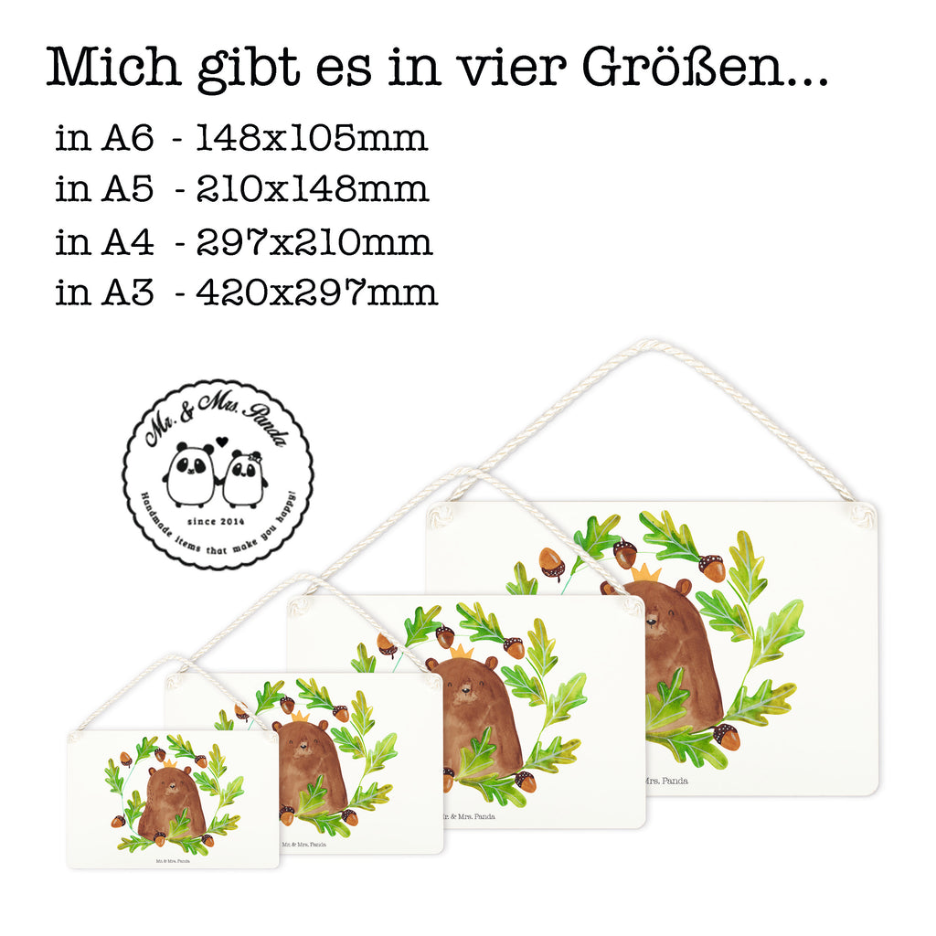 Deko Schild Bär König Papa, Bär, Papa Bär, bester Vater, bester Papa, weltbester Papa, Vatertag, Vater, Dad, Daddy, Papi, Dekoschild, Deko Schild, Schild, Tür Schild, Türschild, Holzschild, Wandschild, Wanddeko  Bär, Teddy, Teddybär