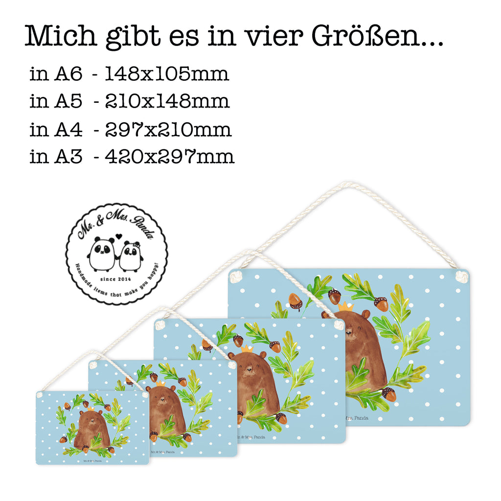Deko Schild Bär König Papa, Bär, Papa Bär, bester Vater, bester Papa, weltbester Papa, Vatertag, Vater, Dad, Daddy, Papi, Dekoschild, Deko Schild, Schild, Tür Schild, Türschild, Holzschild, Wandschild, Wanddeko  Bär, Teddy, Teddybär