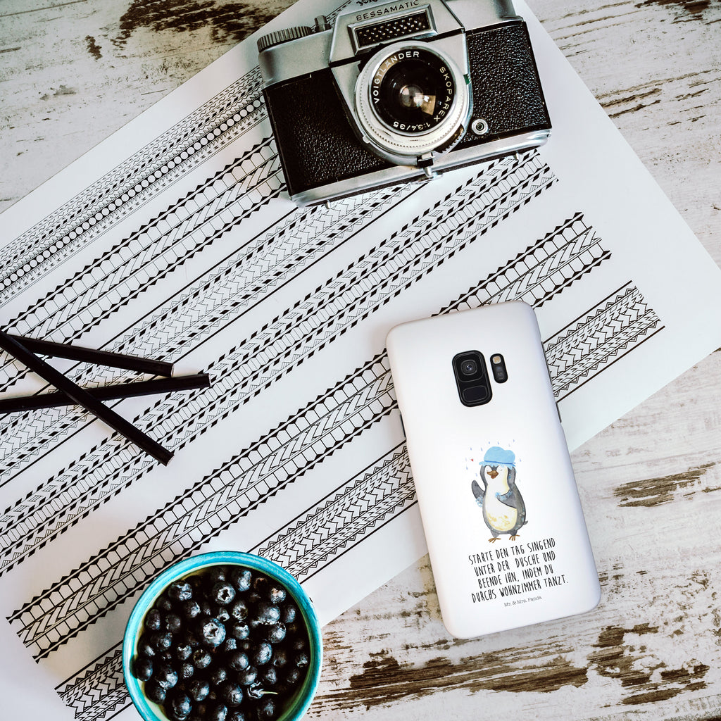 Samsung Galaxy S9 Handyhülle Pinguin duscht Samsung Galaxy S9, Handyhülle, Smartphone Hülle, Handy Case, Handycover, Hülle, Pinguin, Pinguine, Dusche, duschen, Lebensmotto, Motivation, Neustart, Neuanfang, glücklich sein