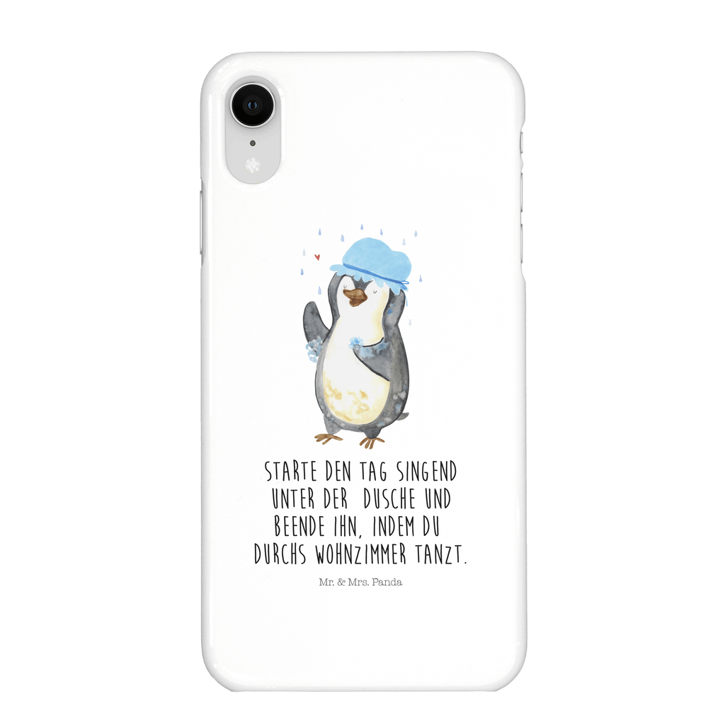 Iphone XR Handyhülle Pinguin duscht Iphone XR Handyhülle, Iphone XR, Handyhülle, Premium Kunststoff, Pinguin, Pinguine, Dusche, duschen, Lebensmotto, Motivation, Neustart, Neuanfang, glücklich sein
