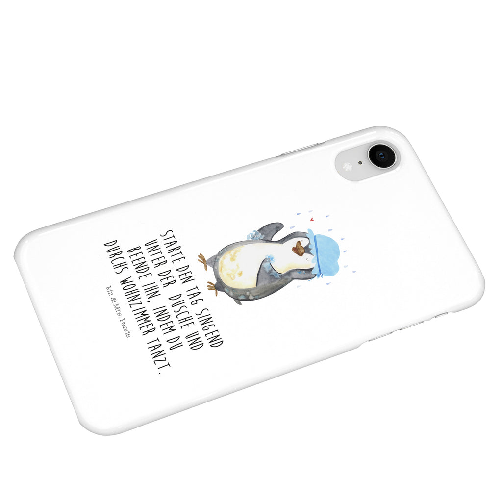 Iphone XR Handyhülle Pinguin duscht Iphone XR Handyhülle, Iphone XR, Handyhülle, Premium Kunststoff, Pinguin, Pinguine, Dusche, duschen, Lebensmotto, Motivation, Neustart, Neuanfang, glücklich sein