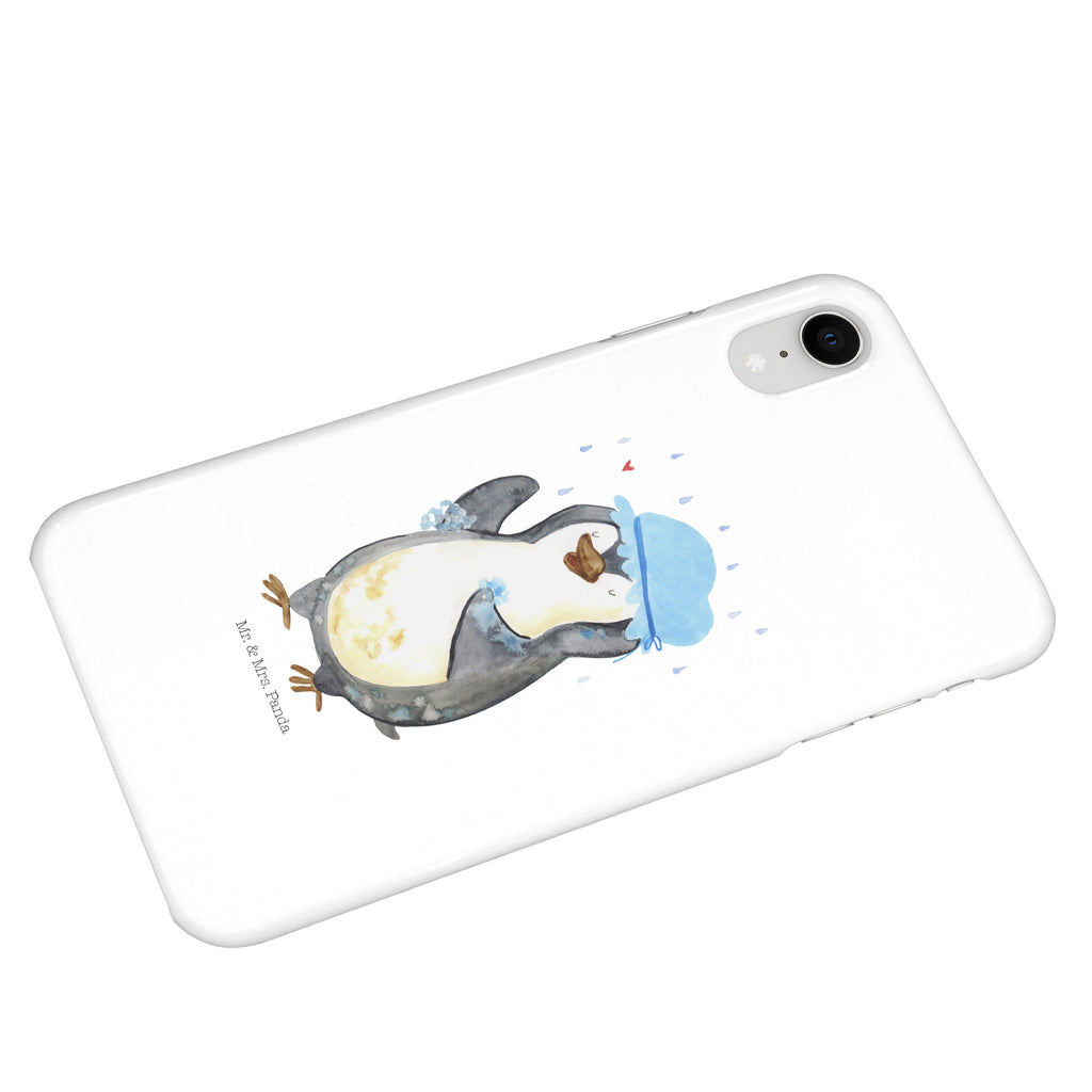 Iphone XR Handyhülle Pinguin duscht Iphone XR Handyhülle, Iphone XR, Handyhülle, Premium Kunststoff, Pinguin, Pinguine, Dusche, duschen, Lebensmotto, Motivation, Neustart, Neuanfang, glücklich sein