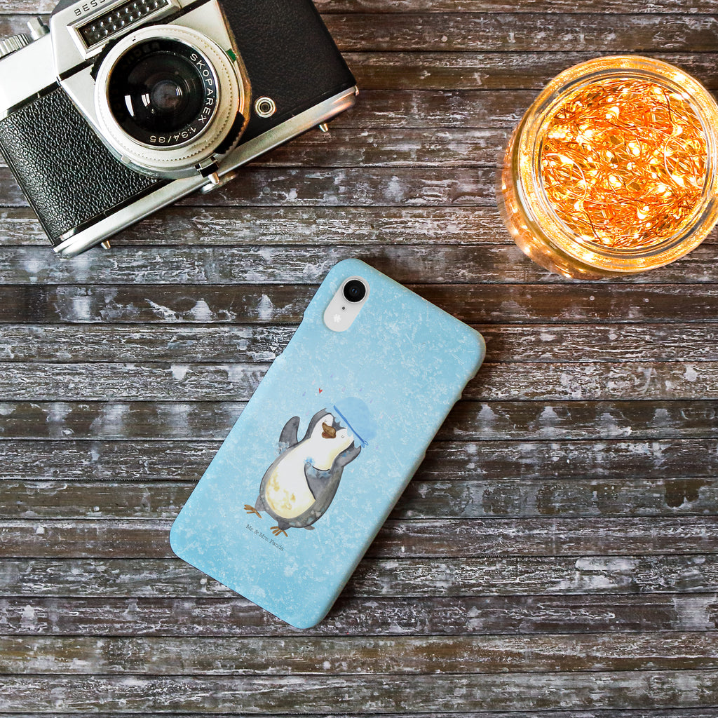 Iphone XR Handyhülle Pinguin duscht Iphone XR Handyhülle, Iphone XR, Handyhülle, Premium Kunststoff, Pinguin, Pinguine, Dusche, duschen, Lebensmotto, Motivation, Neustart, Neuanfang, glücklich sein