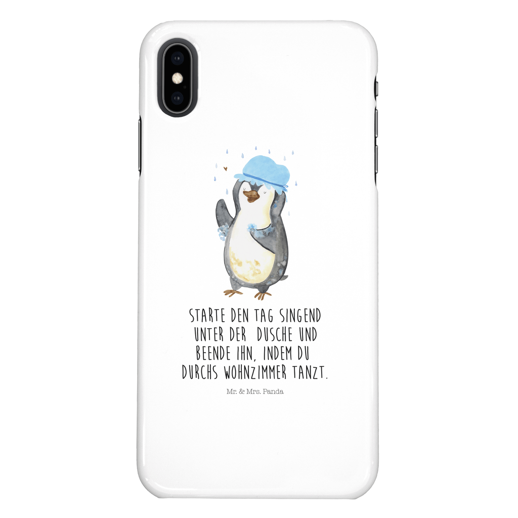 Iphone XS Handyhülle Pinguin duscht Iphone XS Handyhülle, Handyhülle, Iphone XS, Smartphone, Hülle, Pinguin, Pinguine, Dusche, duschen, Lebensmotto, Motivation, Neustart, Neuanfang, glücklich sein
