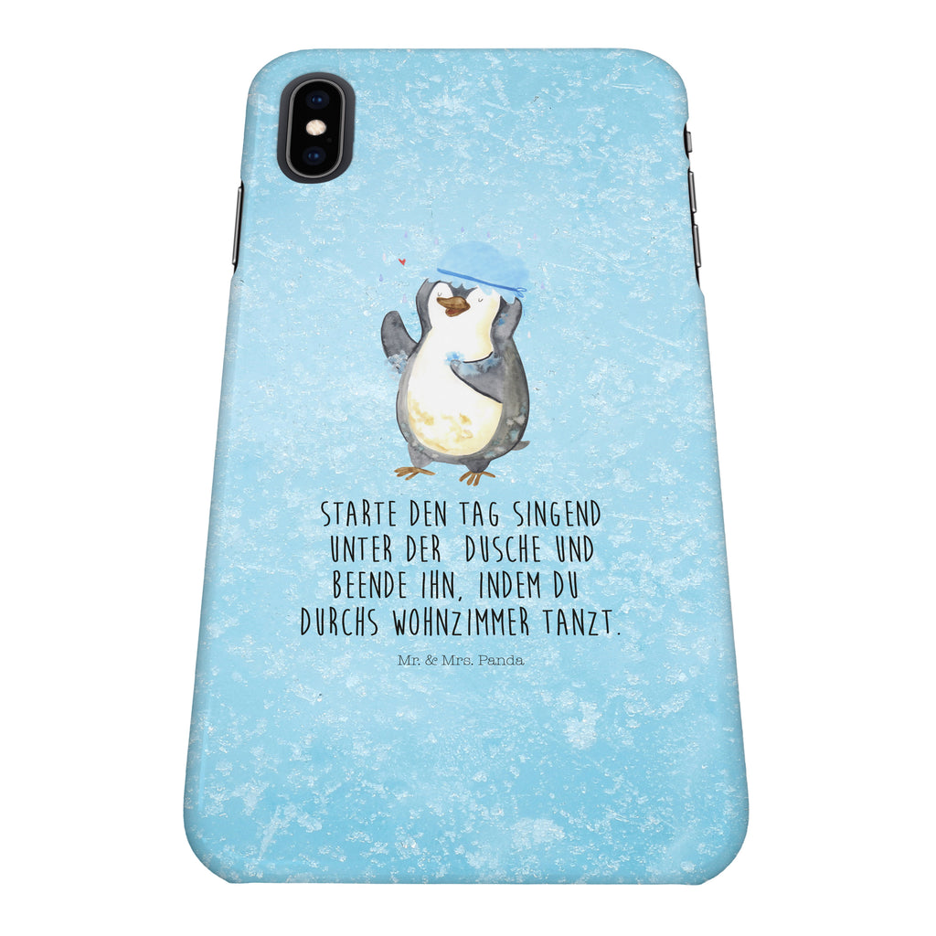 Iphone XS Handyhülle Pinguin duscht Iphone XS Handyhülle, Handyhülle, Iphone XS, Smartphone, Hülle, Pinguin, Pinguine, Dusche, duschen, Lebensmotto, Motivation, Neustart, Neuanfang, glücklich sein