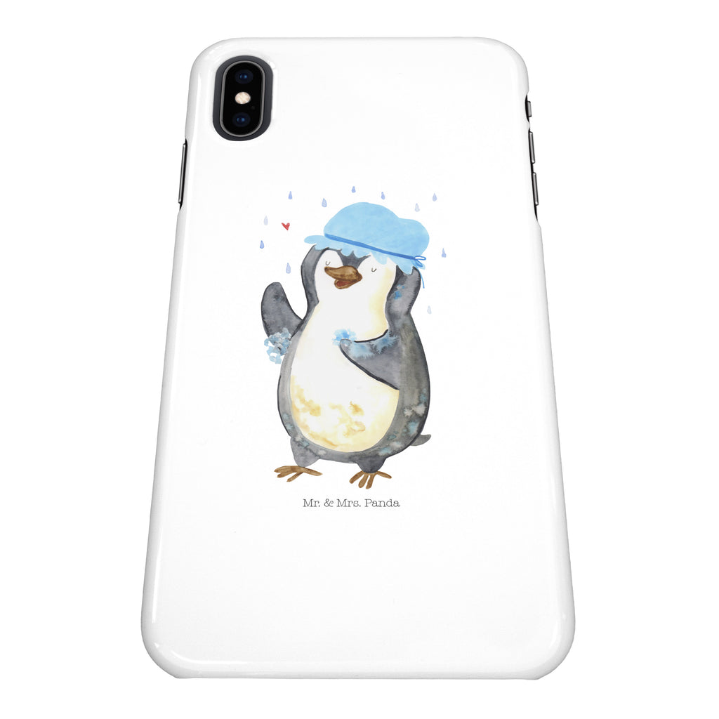 Iphone XS Handyhülle Pinguin duscht Iphone XS Handyhülle, Handyhülle, Iphone XS, Smartphone, Hülle, Pinguin, Pinguine, Dusche, duschen, Lebensmotto, Motivation, Neustart, Neuanfang, glücklich sein
