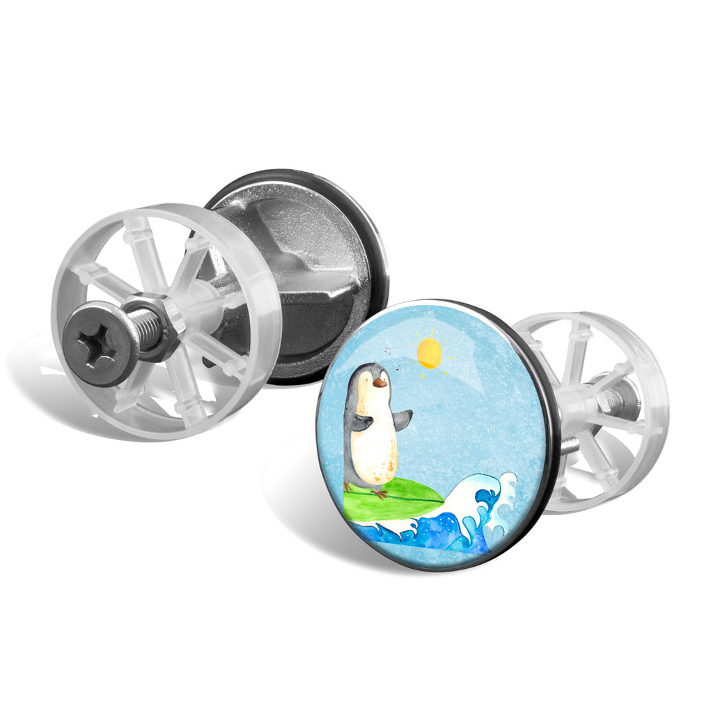 Waschbecken Stöpsel Pinguin Surfer Abflussstöpsel, Stöpsel, Waschbecken, Ablaufgarnitur, Waschbecken Stopfen, Pinguin, Pinguine, surfen, Surfer, Hawaii, Urlaub, Wellen, Wellen reiten, Portugal