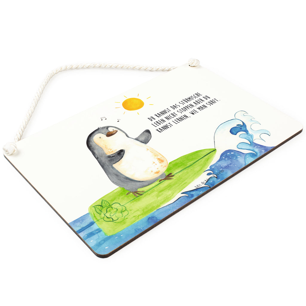 Deko Schild Pinguin Surfer Dekoschild, Deko Schild, Schild, Tür Schild, Türschild, Holzschild, Wandschild, Wanddeko, Pinguin, Pinguine, surfen, Surfer, Hawaii, Urlaub, Wellen, Wellen reiten, Portugal