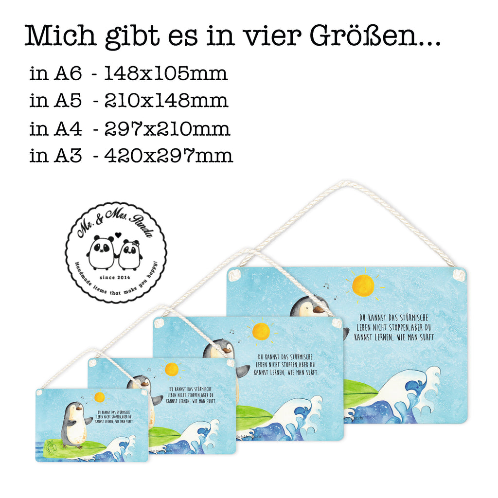 Deko Schild Pinguin Surfer Dekoschild, Deko Schild, Schild, Tür Schild, Türschild, Holzschild, Wandschild, Wanddeko, Pinguin, Pinguine, surfen, Surfer, Hawaii, Urlaub, Wellen, Wellen reiten, Portugal