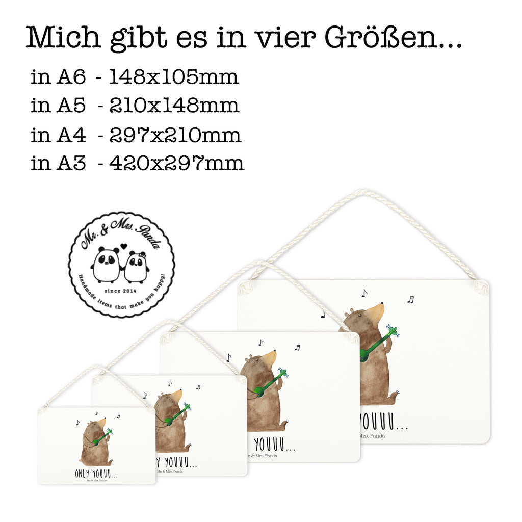 Deko Schild Bär Gitarre  Dekoschild, Deko Schild, Schild, Tür Schild, Türschild, Holzschild, Wandschild, Wanddeko  Bär, Teddy, Teddybär