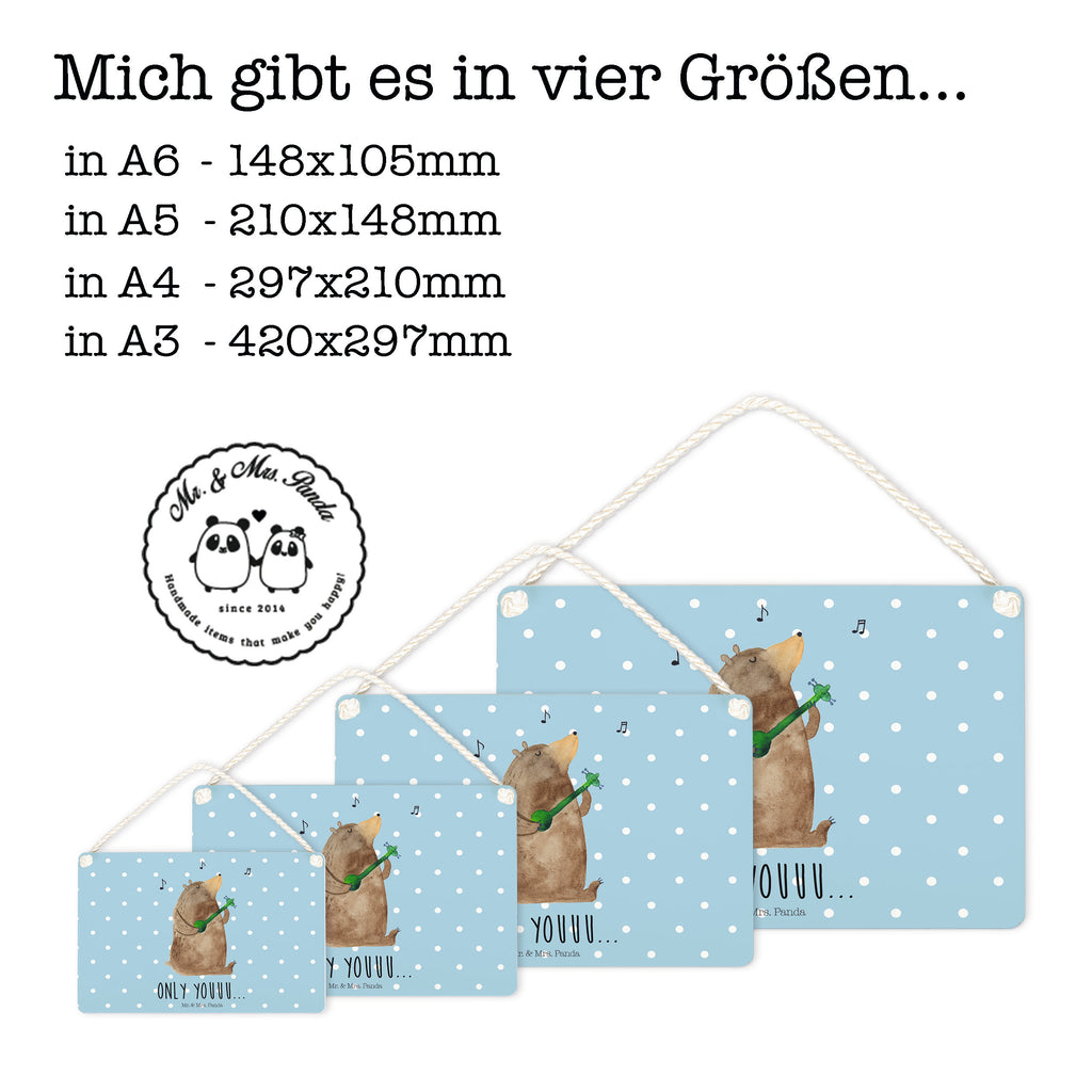 Deko Schild Bär Gitarre  Dekoschild, Deko Schild, Schild, Tür Schild, Türschild, Holzschild, Wandschild, Wanddeko  Bär, Teddy, Teddybär