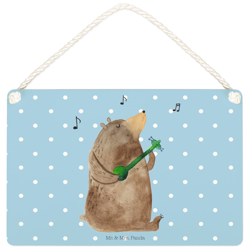Deko Schild Bär Gitarre  Dekoschild, Deko Schild, Schild, Tür Schild, Türschild, Holzschild, Wandschild, Wanddeko  Bär, Teddy, Teddybär