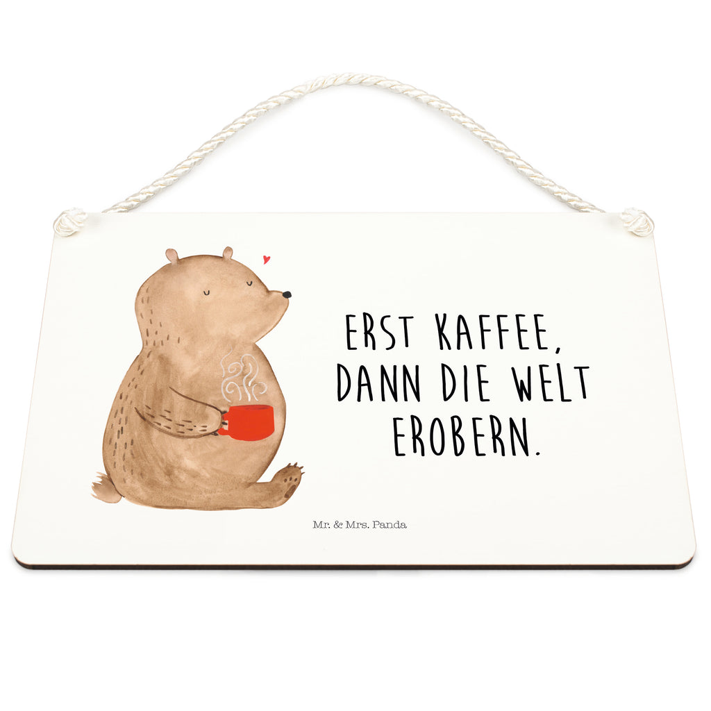 Deko Schild Bär Kaffee Dekoschild, Deko Schild, Schild, Tür Schild, Türschild, Holzschild, Wandschild, Wanddeko, Bär, Teddy, Teddybär, Kaffee, Coffee, Bären, guten Morgen, Morgenroutine, Welt erobern, Welt retten, Motivation
