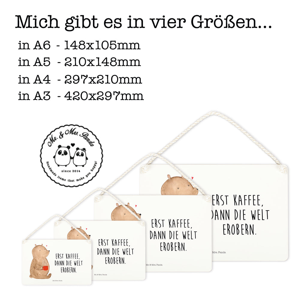 Deko Schild Bär Kaffee Dekoschild, Deko Schild, Schild, Tür Schild, Türschild, Holzschild, Wandschild, Wanddeko, Bär, Teddy, Teddybär, Kaffee, Coffee, Bären, guten Morgen, Morgenroutine, Welt erobern, Welt retten, Motivation