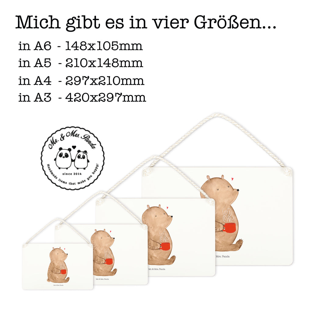 Deko Schild Bär Kaffee Dekoschild, Deko Schild, Schild, Tür Schild, Türschild, Holzschild, Wandschild, Wanddeko, Bär, Teddy, Teddybär, Kaffee, Coffee, Bären, guten Morgen, Morgenroutine, Welt erobern, Welt retten, Motivation