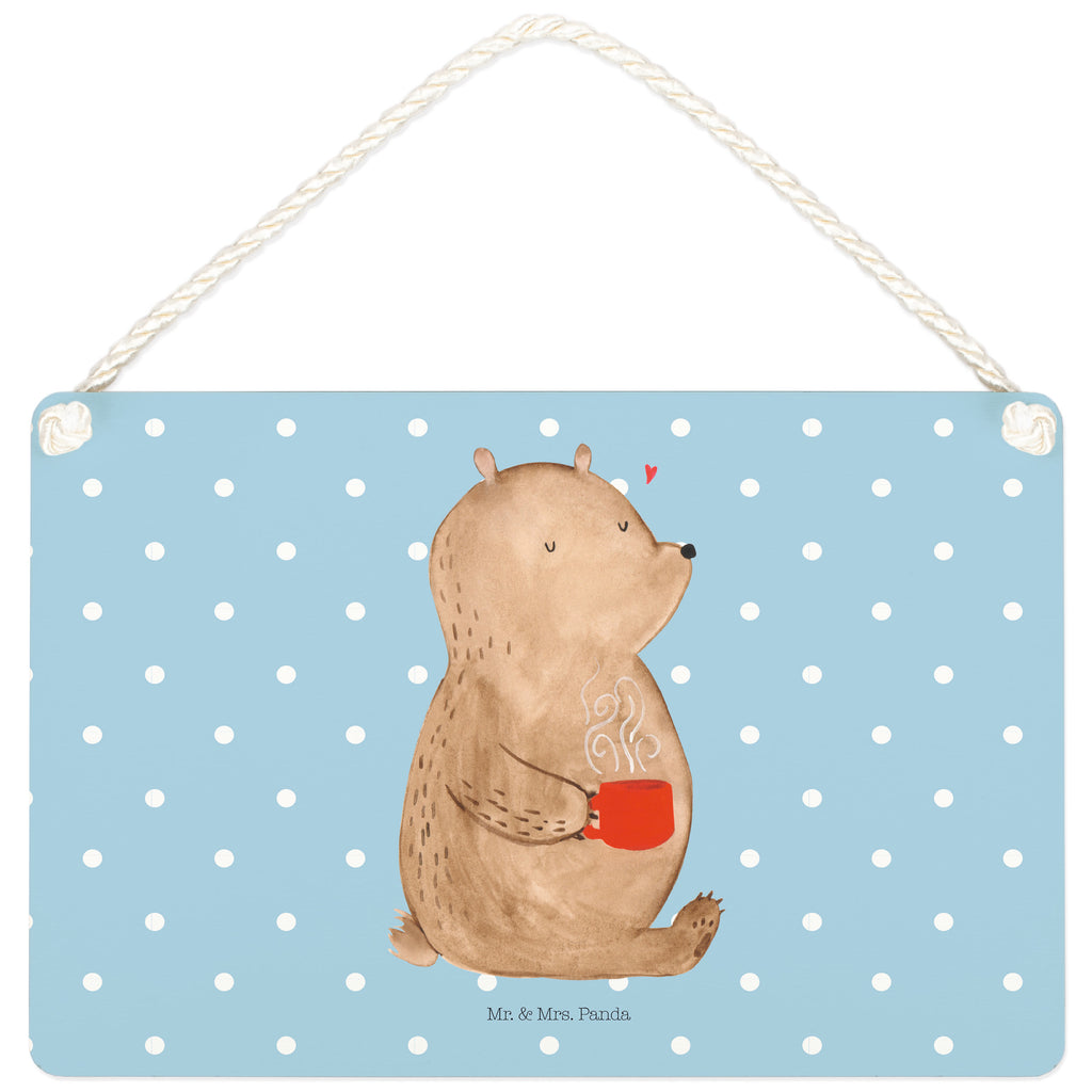 Deko Schild Bär Kaffee Dekoschild, Deko Schild, Schild, Tür Schild, Türschild, Holzschild, Wandschild, Wanddeko, Bär, Teddy, Teddybär, Kaffee, Coffee, Bären, guten Morgen, Morgenroutine, Welt erobern, Welt retten, Motivation