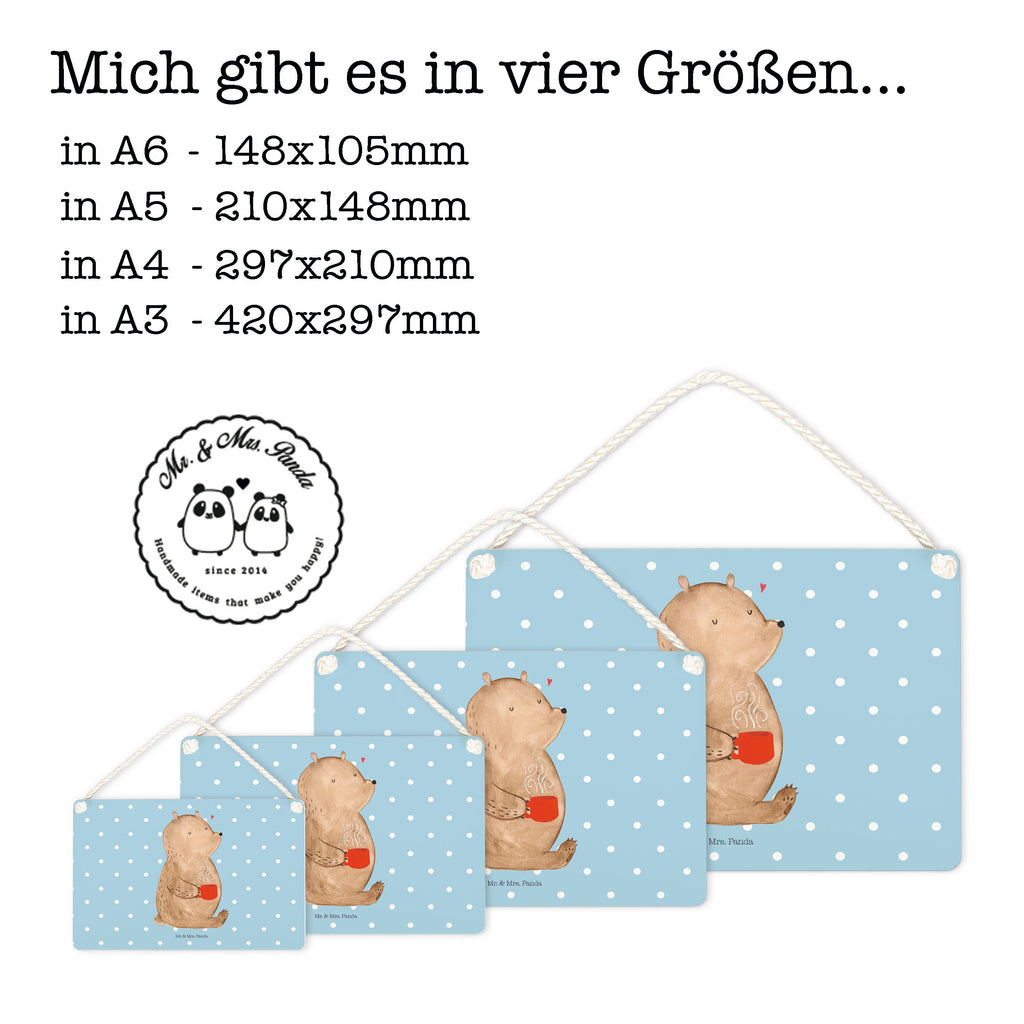 Deko Schild Bär Kaffee Dekoschild, Deko Schild, Schild, Tür Schild, Türschild, Holzschild, Wandschild, Wanddeko, Bär, Teddy, Teddybär, Kaffee, Coffee, Bären, guten Morgen, Morgenroutine, Welt erobern, Welt retten, Motivation