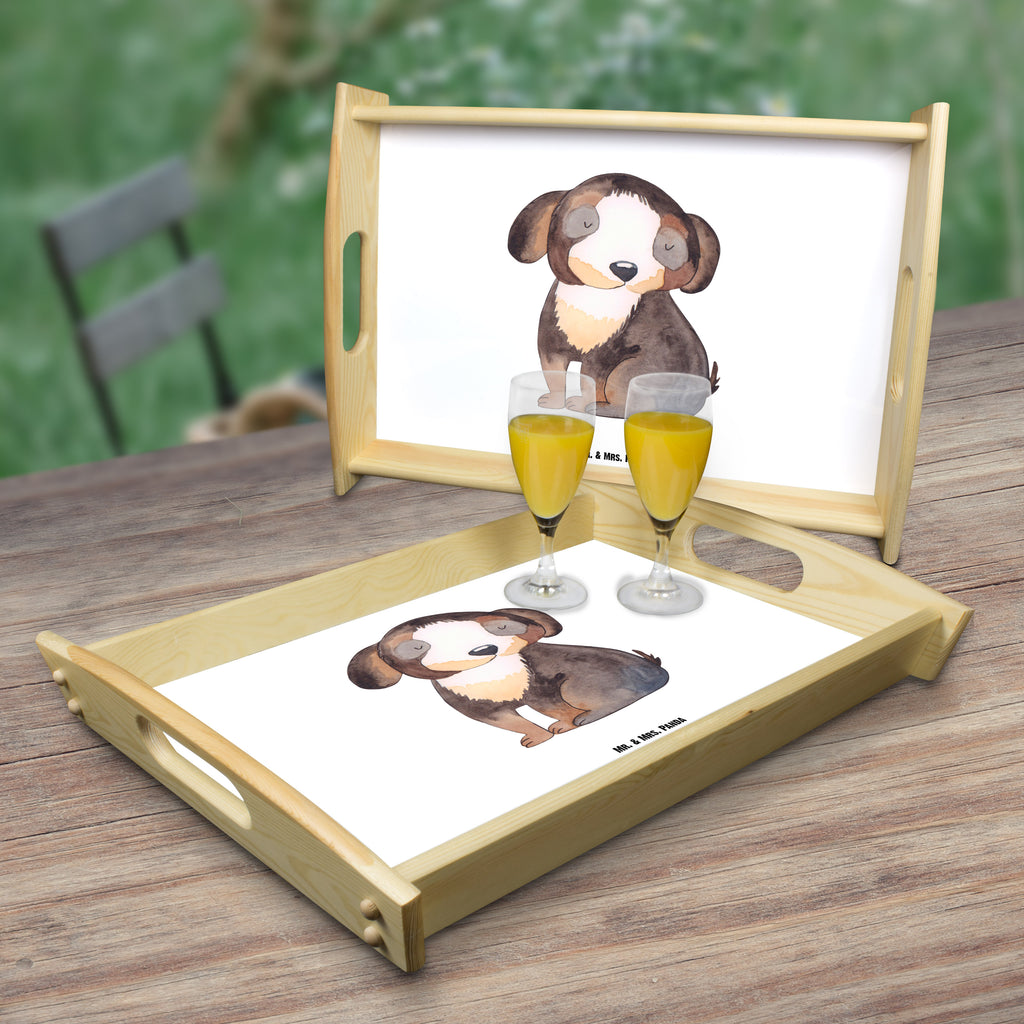 Serviertablett Hund entspannt Tablett, Holztablett, Küchentablett, Dekotablett, Frühstückstablett, Hund, Hundemotiv, Haustier, Hunderasse, Tierliebhaber, Hundebesitzer, Sprüche, schwarzer Hund, Hundeliebe, Liebe, Hundeglück