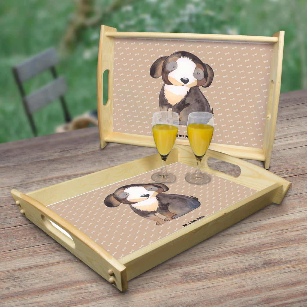Serviertablett Hund entspannt Tablett, Holztablett, Küchentablett, Dekotablett, Frühstückstablett, Hund, Hundemotiv, Haustier, Hunderasse, Tierliebhaber, Hundebesitzer, Sprüche, schwarzer Hund, Hundeliebe, Liebe, Hundeglück