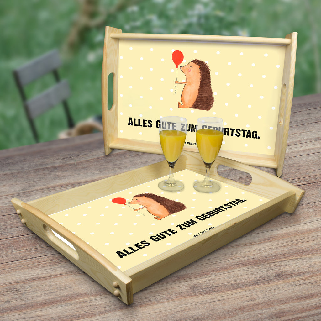 Serviertablett Igel mit Luftballon Tablett, Holztablett, Küchentablett, Dekotablett, Frühstückstablett, Tiermotive, Gute Laune, lustige Sprüche, Tiere, Igel, Geburtstag, Herzlichen Glückwunsch, Glückwunsch, Geburtstagskind, Ballon, Happy Birthday