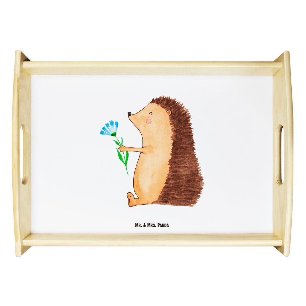 Serviertablett Igel mit Blume Igel, Gute Besserung, Genesungswünsche, Krankheit, Krankenhaus, krank, Besuch Tablett, Holztablett, Küchentablett, Dekotablett, Frühstückstablett  süße Tiermotive, gute Laune, lustige Sprüche, Tiere