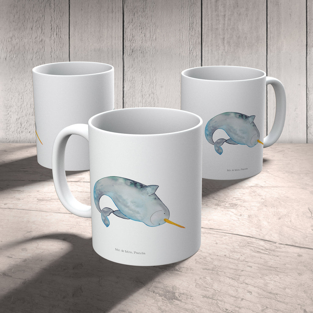 Tasse Narwal Narwal, Wal, Putzen, Hausfrau, Junggesellin, aufräumen, Kinderzimmer,  Becher, Kaffeetasse, Kaffeebecher, Tee, Frühstück, Büro  Meerestiere, Meer, Urlaub