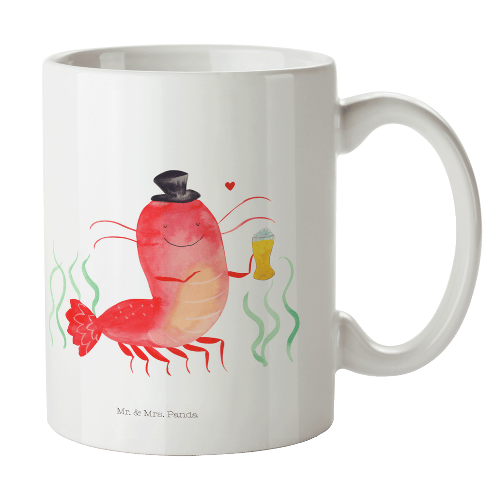 Tasse Hummer mit Weizen Garnele, Garnelen, Bier, Kochen, Männerhaushalt, Junggeselle, Junggesellin, Bierliebhaber, Kneipe, Gasthaus, Wirtschaft Becher, Kaffeetasse, Kaffeebecher, Tee, Frühstück, Büro  Meerestiere, Meer, Urlaub