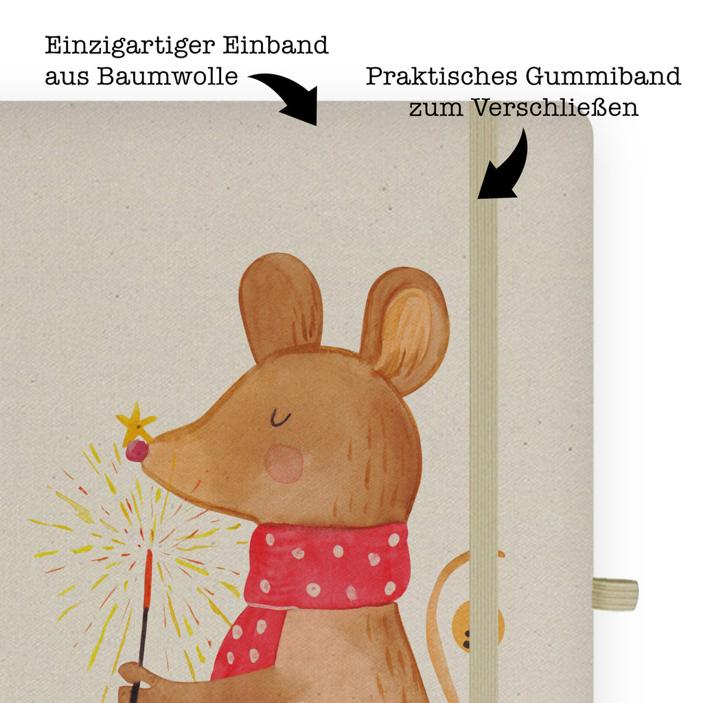 DIN A6 Baumwoll Notizbuch Weihnachtsmaus Notizen, Eintragebuch, Tagebuch, Notizblock, Adressbuch, Journal, Kladde, Skizzenbuch, Notizheft, Schreibbuch, Schreibheft, Winter, Weihnachten, Weihnachtsdeko, Nikolaus, Advent, Heiligabend, Wintermotiv, Frohe Weihnachten, Weihnachtsgruß, Weihnachtsmotiv, Maus, Mäuschen, Weihnachtswunder