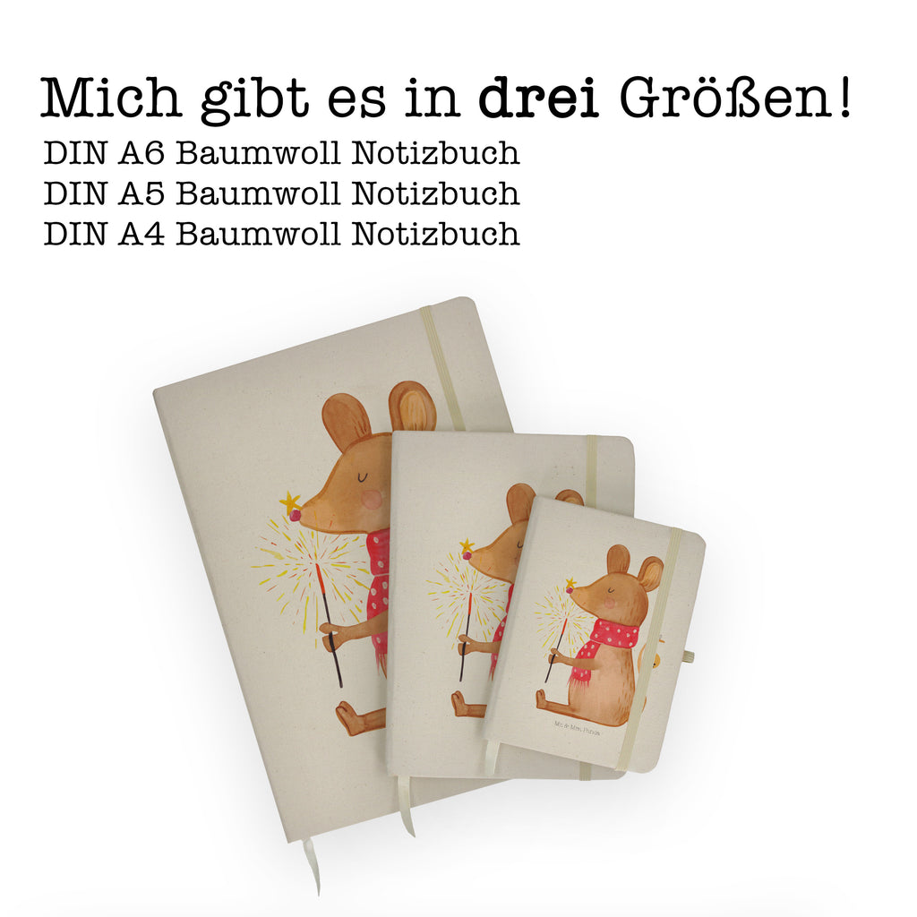 DIN A6 Baumwoll Notizbuch Weihnachtsmaus Notizen, Eintragebuch, Tagebuch, Notizblock, Adressbuch, Journal, Kladde, Skizzenbuch, Notizheft, Schreibbuch, Schreibheft, Winter, Weihnachten, Weihnachtsdeko, Nikolaus, Advent, Heiligabend, Wintermotiv, Frohe Weihnachten, Weihnachtsgruß, Weihnachtsmotiv, Maus, Mäuschen, Weihnachtswunder