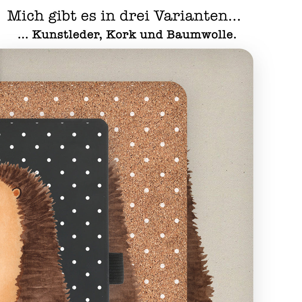 DIN A6 Baumwoll Notizbuch Igel mit Blume Notizen, Eintragebuch, Tagebuch, Notizblock, Adressbuch, Journal, Kladde, Skizzenbuch, Notizheft, Schreibbuch, Schreibheft, Tiermotive, Gute Laune, lustige Sprüche, Tiere, Igel, Gute Besserung, Genesungswünsche, Krankheit, Krankenhaus, krank, Besuch