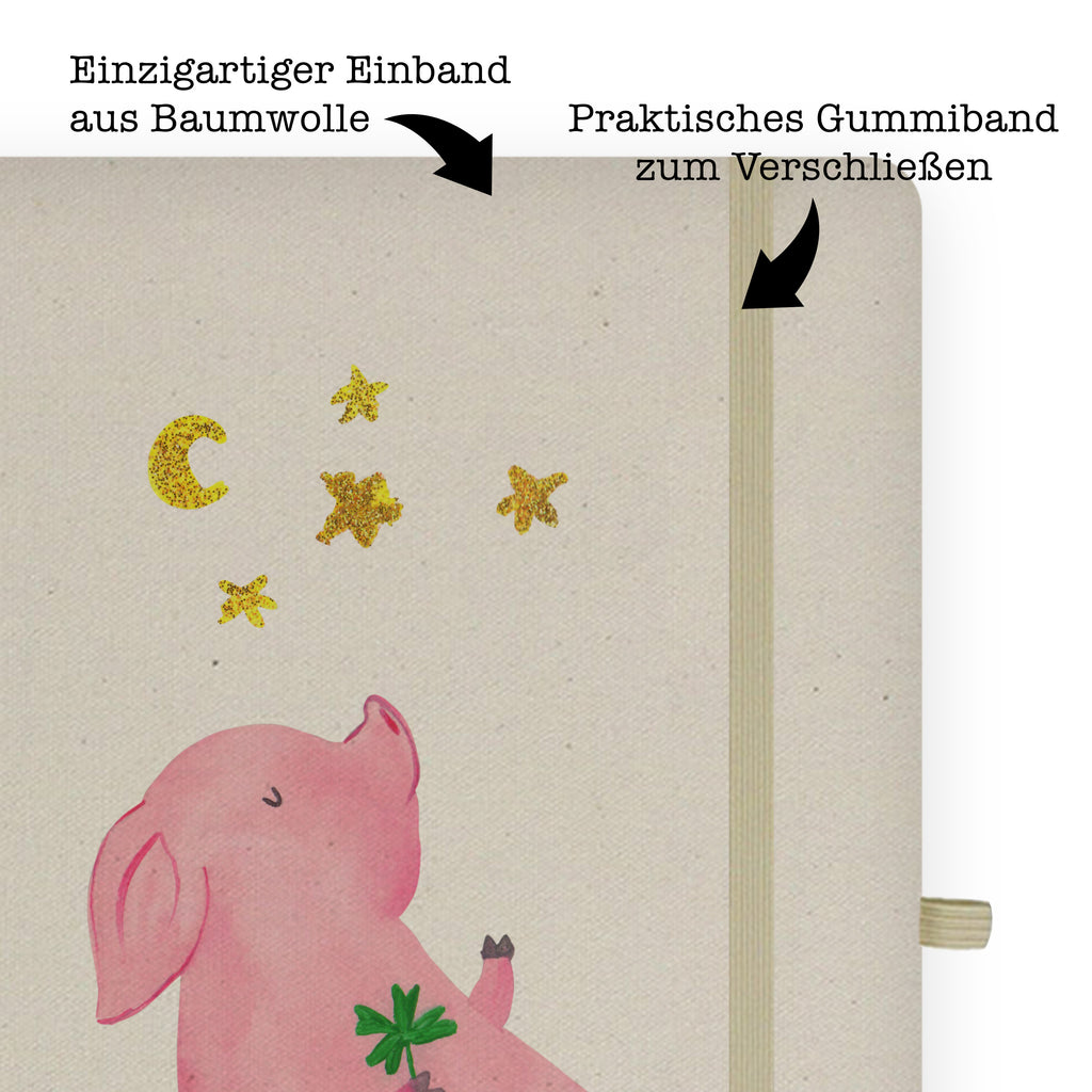 DIN A6 Baumwoll Notizbuch Glücksschwein Notizen, Eintragebuch, Tagebuch, Notizblock, Adressbuch, Journal, Kladde, Skizzenbuch, Notizheft, Schreibbuch, Schreibheft, Tiermotive, Gute Laune, lustige Sprüche, Tiere, Glücksschwein. Glück, Schwein, Schweinchen, Sterne, Sernchen, Ziele, Träume, Motivation, Glücksbringer