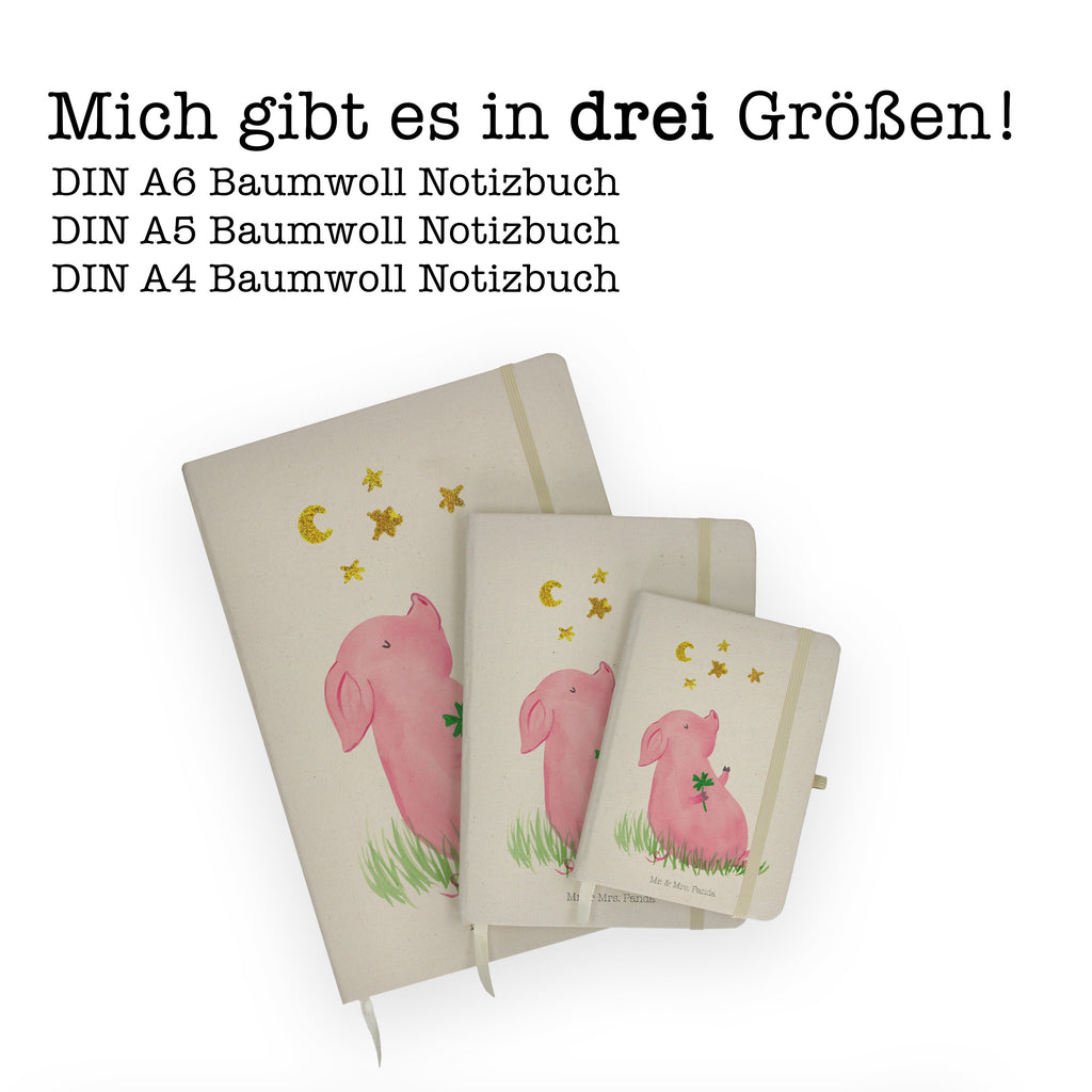 DIN A6 Baumwoll Notizbuch Glücksschwein Notizen, Eintragebuch, Tagebuch, Notizblock, Adressbuch, Journal, Kladde, Skizzenbuch, Notizheft, Schreibbuch, Schreibheft, Tiermotive, Gute Laune, lustige Sprüche, Tiere, Glücksschwein. Glück, Schwein, Schweinchen, Sterne, Sernchen, Ziele, Träume, Motivation, Glücksbringer