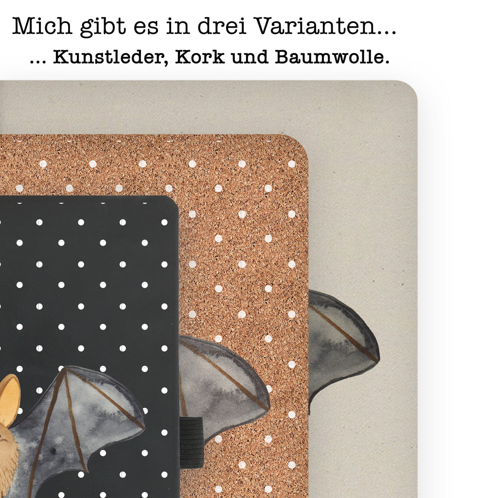 DIN A6 Baumwoll Notizbuch Fledermaus Flügel Notizen, Eintragebuch, Tagebuch, Notizblock, Adressbuch, Journal, Kladde, Skizzenbuch, Notizheft, Schreibbuch, Schreibheft, Tiermotive, Gute Laune, lustige Sprüche, Tiere