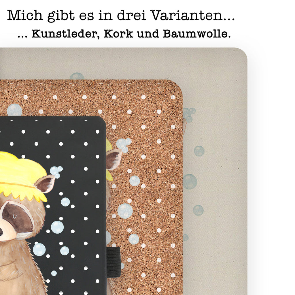 DIN A4 Baumwoll Notizbuch Waschbär Notizen, Eintragebuch, Tagebuch, Notizblock, Adressbuch, Journal, Kladde, Skizzenbuch, Notizheft, Schreibbuch, Schreibheft, Tiermotive, Gute Laune, lustige Sprüche, Tiere, Waschbär, Tagträumen, Plan, Fröhlich, waschen, Seifenblasen