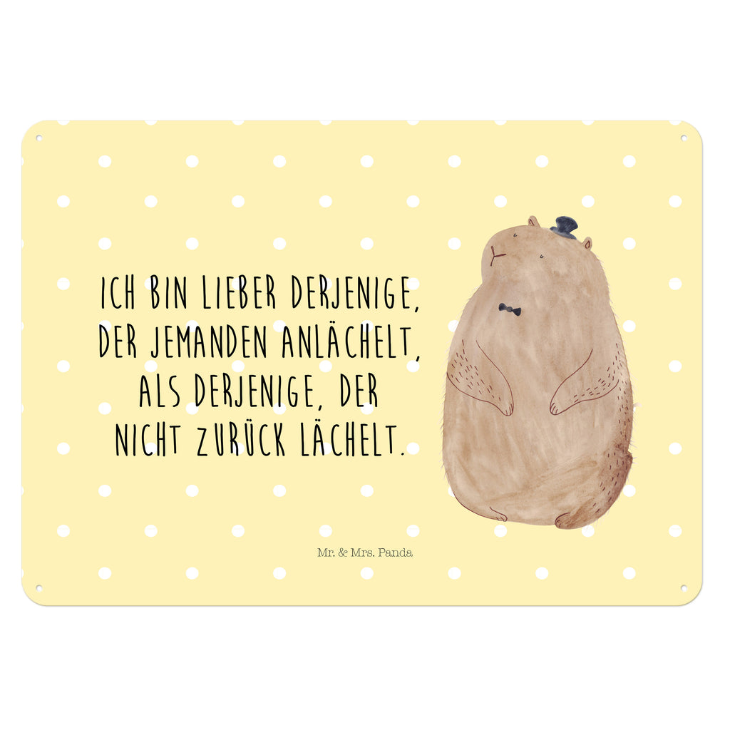 Blechschild Murmeltier Murmeltier, Knigge, Fröhlichkeit, Freundlichkeit, Respekt, Anstand,  Blechschild, Metallschild, Geschenk Schild, Schild, Magnet-Metall-Schild, Deko Schild, Wandschild, Wand-Dekoration, Türschild, Wandschild, Metallschild  süße Tiermotive, gute Laune, lustige Sprüche, Tiere