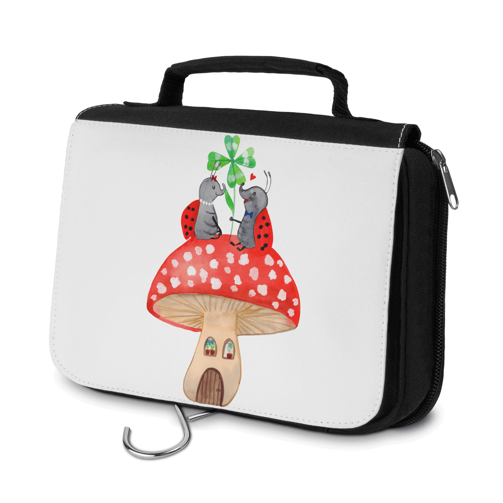 Kulturbeutel Marienkäfer Paar Fliegenpilz Kulturbeutel, Zum Aufhängen, Waschtasche, Kosmetiktasche, Damen, Herren, Aufbewahrungstasche, Schminktasche, Kosmetikbeutel, Organizer, Kulturtasche, Schminkutensil, Tiermotive, Gute Laune, lustige Sprüche, Tiere, Haus, Wohnung, zuhause, Fliegenpilz, Marienkäfer, Fleigenpilzhaus