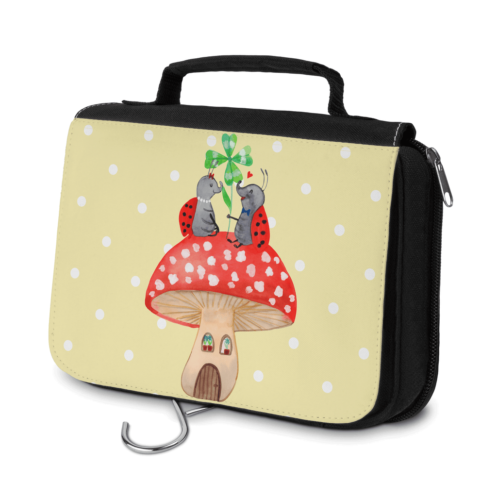 Kulturbeutel Marienkäfer Paar Fliegenpilz Kulturbeutel, Zum Aufhängen, Waschtasche, Kosmetiktasche, Damen, Herren, Aufbewahrungstasche, Schminktasche, Kosmetikbeutel, Organizer, Kulturtasche, Schminkutensil, Tiermotive, Gute Laune, lustige Sprüche, Tiere, Haus, Wohnung, zuhause, Fliegenpilz, Marienkäfer, Fleigenpilzhaus