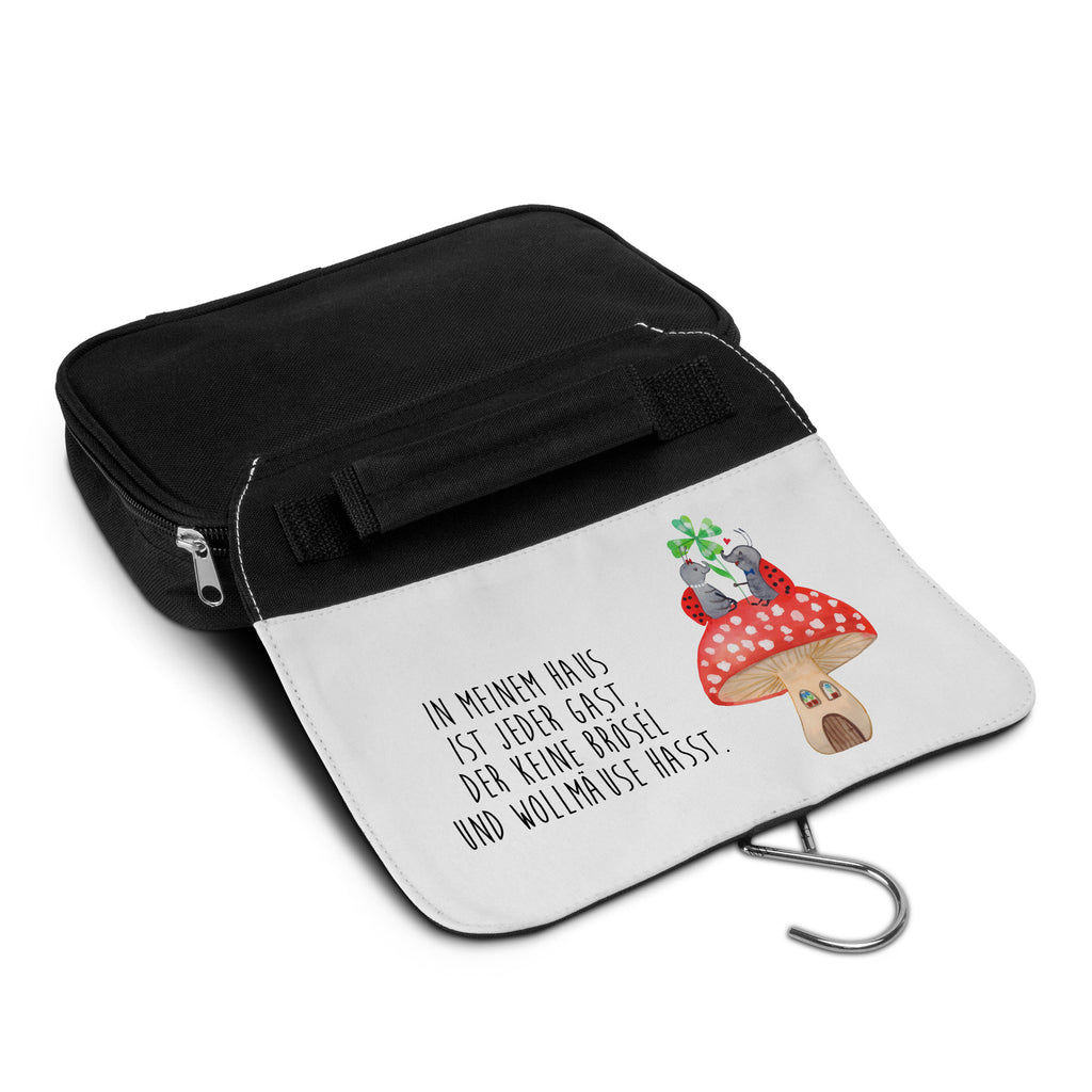 Kulturbeutel Marienkäfer Paar Fliegenpilz Kulturbeutel, Zum Aufhängen, Waschtasche, Kosmetiktasche, Damen, Herren, Aufbewahrungstasche, Schminktasche, Kosmetikbeutel, Organizer, Kulturtasche, Schminkutensil, Tiermotive, Gute Laune, lustige Sprüche, Tiere, Haus, Wohnung, zuhause, Fliegenpilz, Marienkäfer, Fleigenpilzhaus