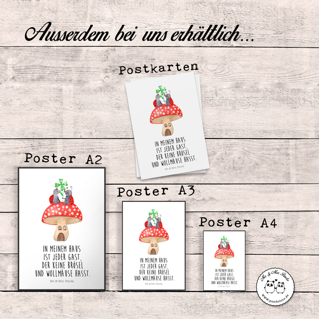 Poster Marienkäfer Paar Fliegenpilz Poster, Wandposter, Bild, Wanddeko, Küchenposter, Kinderposter, Wanddeko Bild, Raumdekoration, Wanddekoration, Handgemaltes Poster, Mr. & Mrs. Panda Poster, Designposter, Kunstdruck, Posterdruck, Tiermotive, Gute Laune, lustige Sprüche, Tiere, Haus, Wohnung, zuhause, Fliegenpilz, Marienkäfer, Fleigenpilzhaus