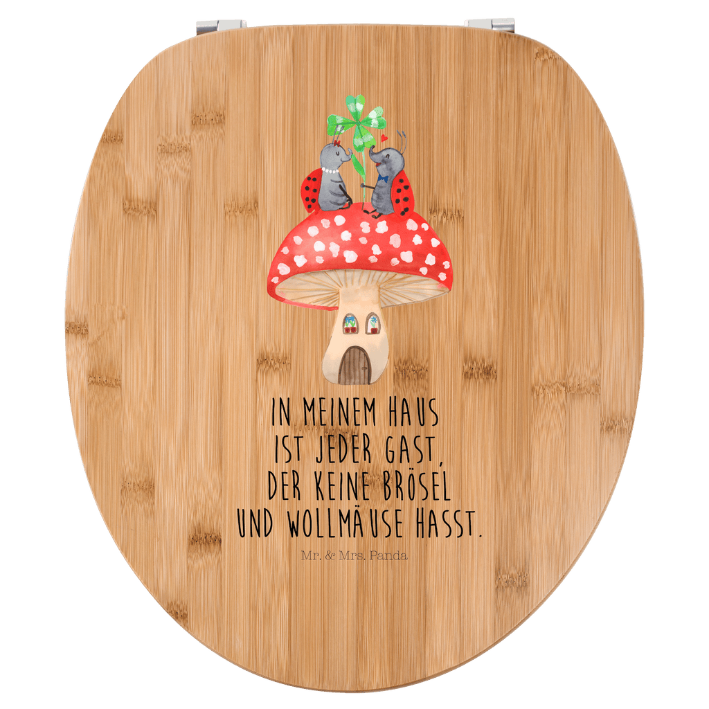 Motiv WC Sitz Marienkäfer Paar Fliegenpilz Klobrille, Klodeckel, Toilettendeckel, WC-Sitz, Toilette, Tiermotive, Gute Laune, lustige Sprüche, Tiere, Haus, Wohnung, zuhause, Fliegenpilz, Marienkäfer, Fleigenpilzhaus