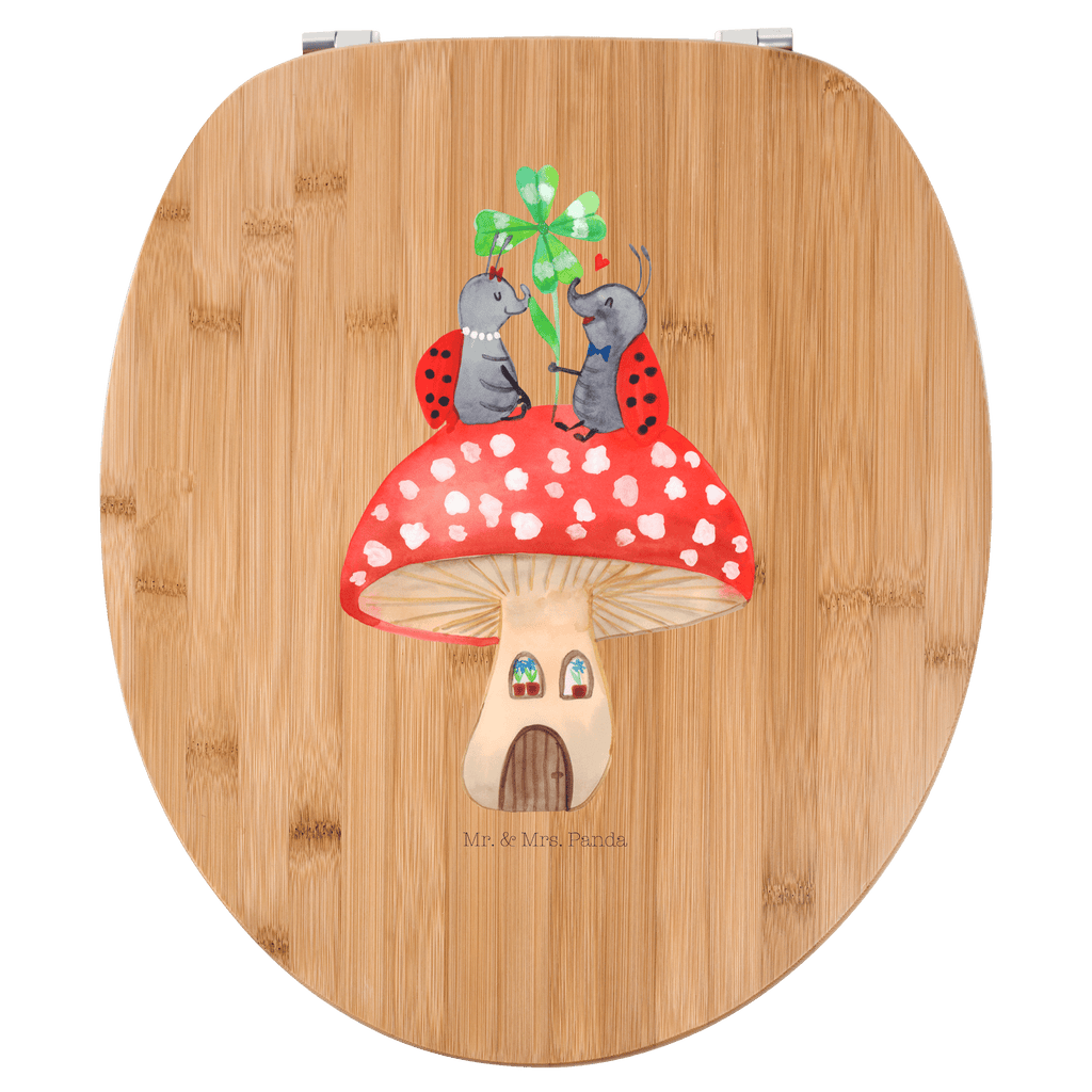 Motiv WC Sitz Marienkäfer Paar Fliegenpilz Klobrille, Klodeckel, Toilettendeckel, WC-Sitz, Toilette, Tiermotive, Gute Laune, lustige Sprüche, Tiere, Haus, Wohnung, zuhause, Fliegenpilz, Marienkäfer, Fleigenpilzhaus