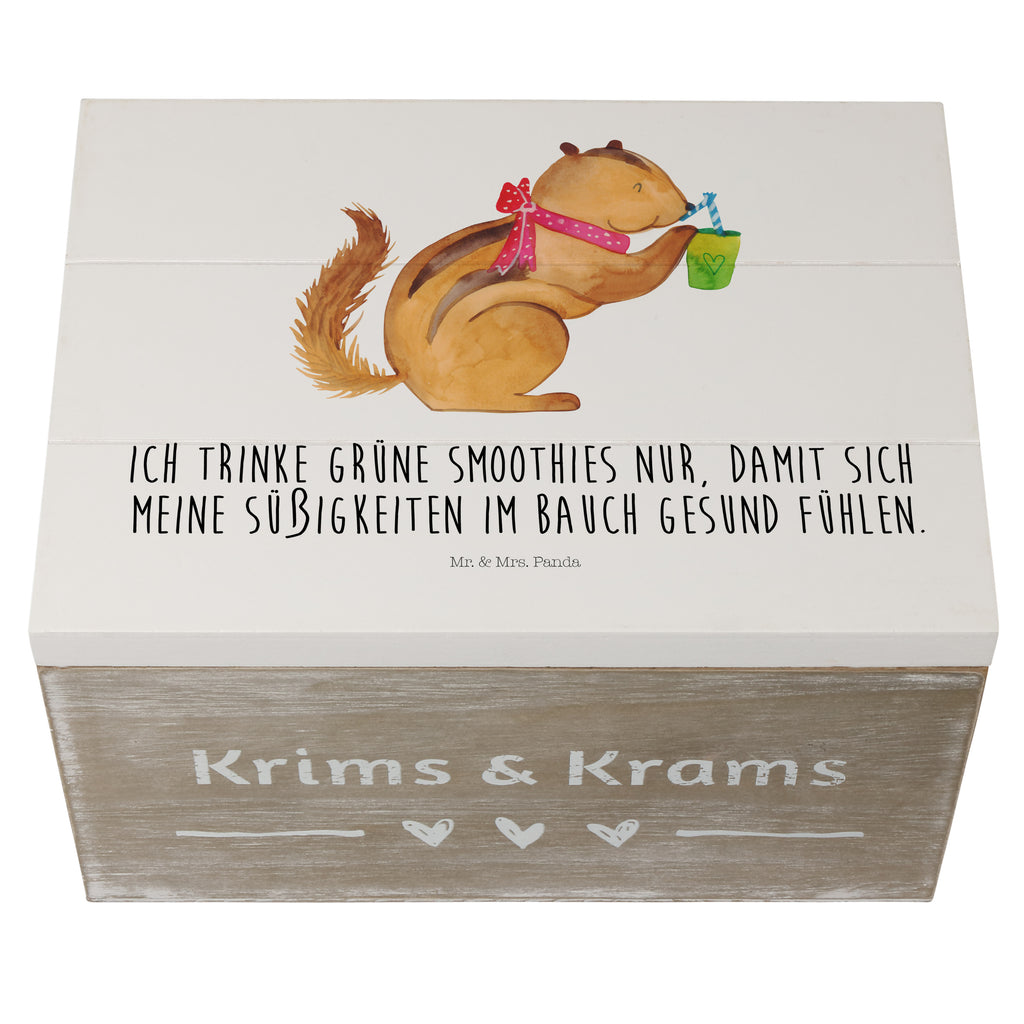 Holzkiste Eichhörnchen Smoothie Holzkiste, Kiste, Schatzkiste, Truhe, Schatulle, XXL, Erinnerungsbox, Erinnerungskiste, Dekokiste, Aufbewahrungsbox, Tiermotive, Gute Laune, lustige Sprüche, Tiere, Green Smoothies, Diät, Abnehmen, Streifenhörnchen, Eichhörnchen