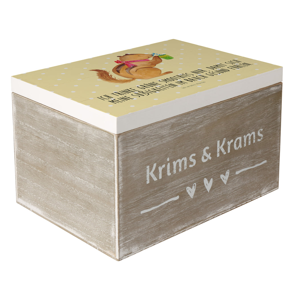 Holzkiste Eichhörnchen Smoothie Holzkiste, Kiste, Schatzkiste, Truhe, Schatulle, XXL, Erinnerungsbox, Erinnerungskiste, Dekokiste, Aufbewahrungsbox, Tiermotive, Gute Laune, lustige Sprüche, Tiere, Green Smoothies, Diät, Abnehmen, Streifenhörnchen, Eichhörnchen