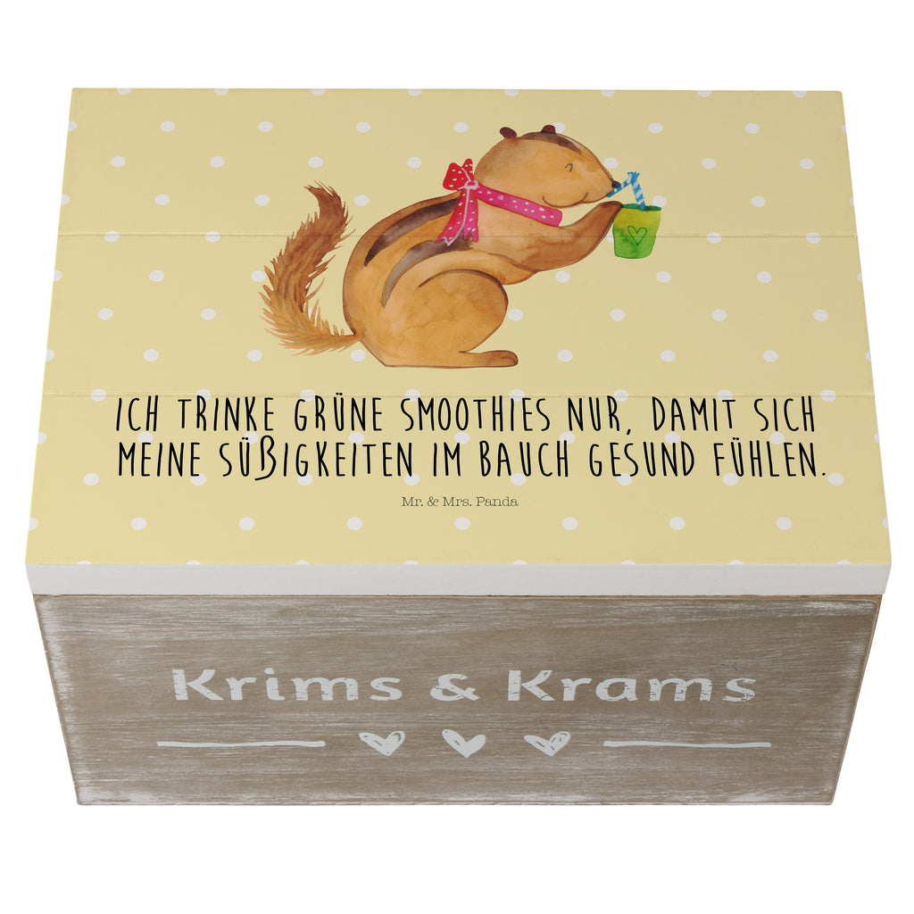 Holzkiste Eichhörnchen Smoothie Holzkiste, Kiste, Schatzkiste, Truhe, Schatulle, XXL, Erinnerungsbox, Erinnerungskiste, Dekokiste, Aufbewahrungsbox, Tiermotive, Gute Laune, lustige Sprüche, Tiere, Green Smoothies, Diät, Abnehmen, Streifenhörnchen, Eichhörnchen