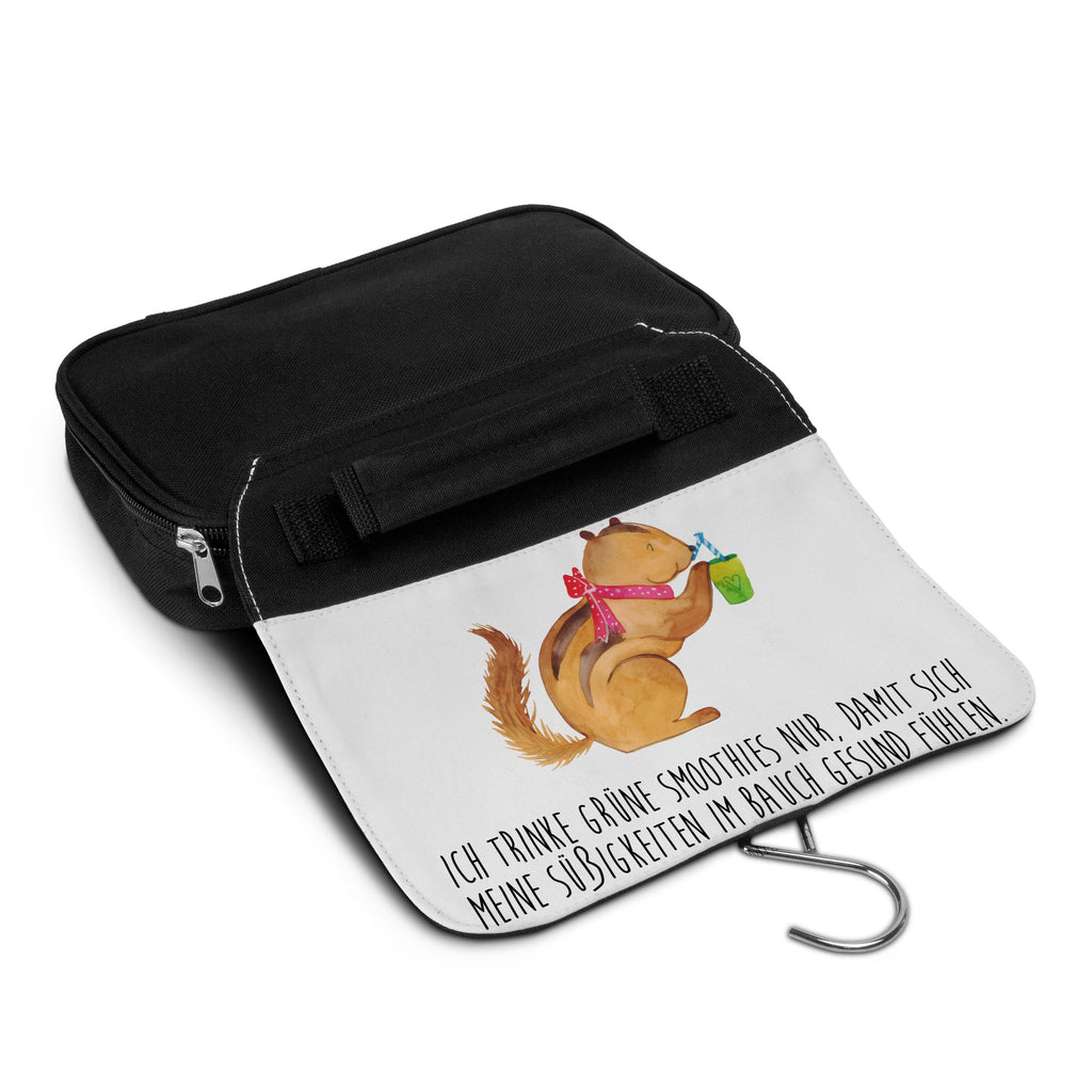 Kulturbeutel Eichhörnchen Smoothie Kulturbeutel, Zum Aufhängen, Waschtasche, Kosmetiktasche, Damen, Herren, Aufbewahrungstasche, Schminktasche, Kosmetikbeutel, Organizer, Kulturtasche, Schminkutensil, Tiermotive, Gute Laune, lustige Sprüche, Tiere, Green Smoothies, Diät, Abnehmen, Streifenhörnchen, Eichhörnchen