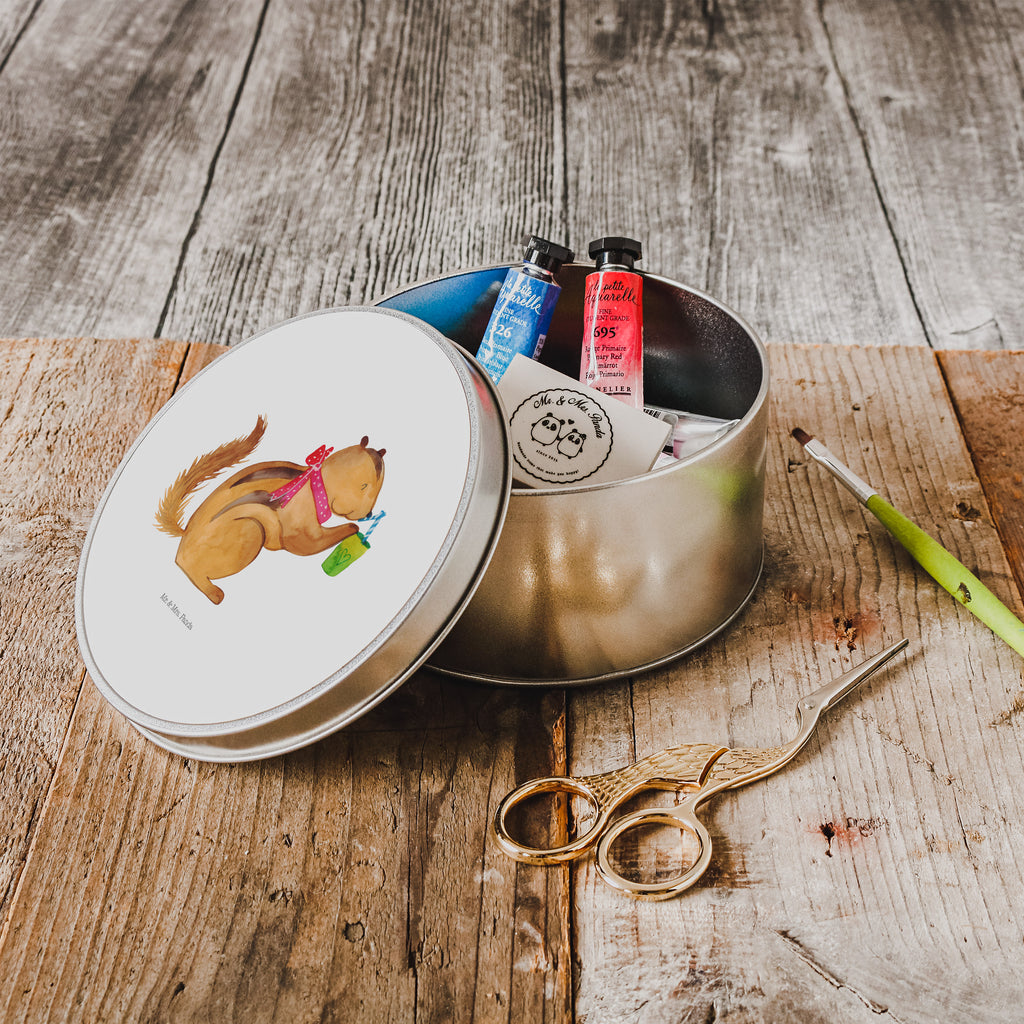 Blechdose rund Eichhörnchen Smoothie Metalldose, Keksdose, Dose, Vorratsdose, Geschenkbox, Tiermotive, Gute Laune, lustige Sprüche, Tiere, Green Smoothies, Diät, Abnehmen, Streifenhörnchen, Eichhörnchen