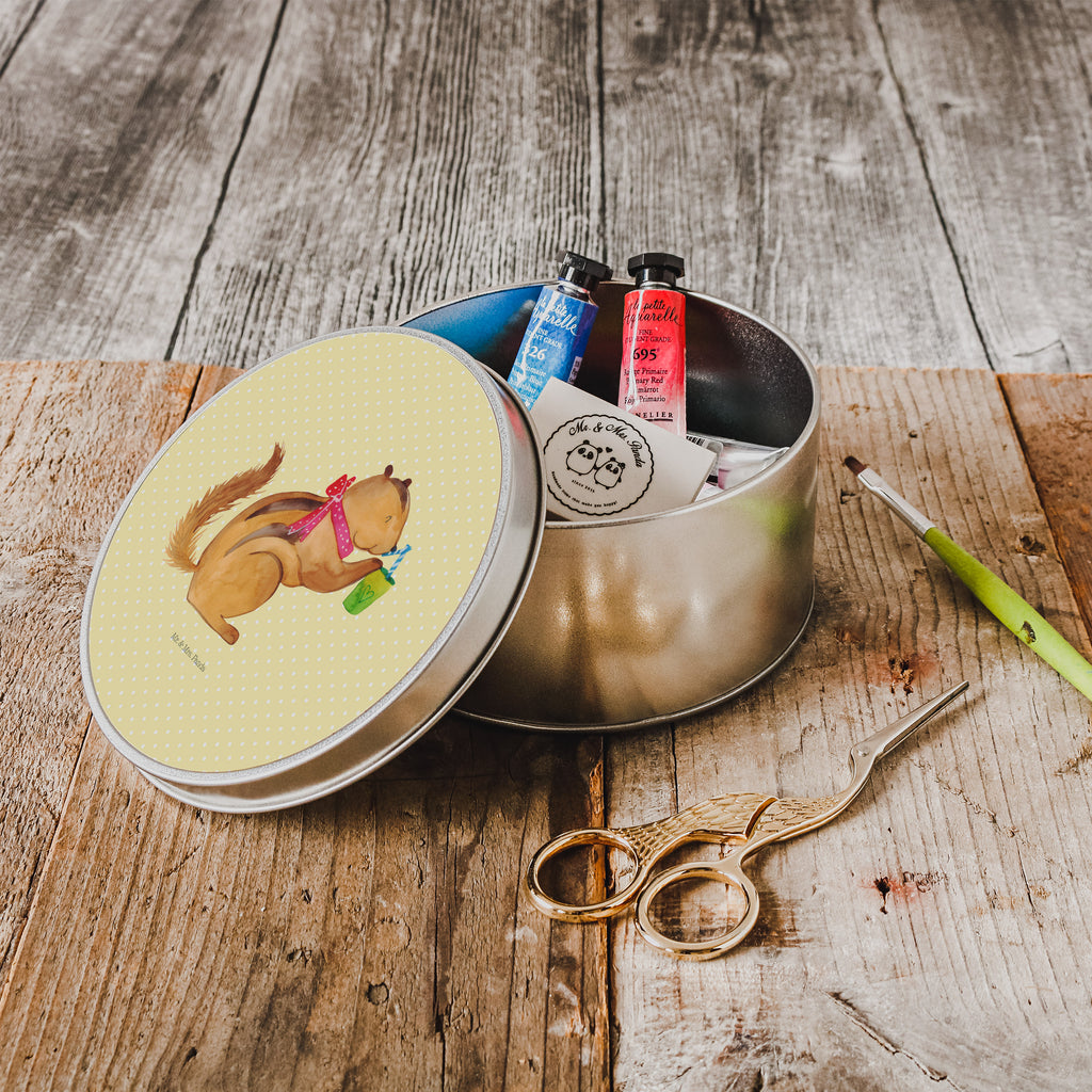 Blechdose rund Eichhörnchen Smoothie Metalldose, Keksdose, Dose, Vorratsdose, Geschenkbox, Tiermotive, Gute Laune, lustige Sprüche, Tiere, Green Smoothies, Diät, Abnehmen, Streifenhörnchen, Eichhörnchen