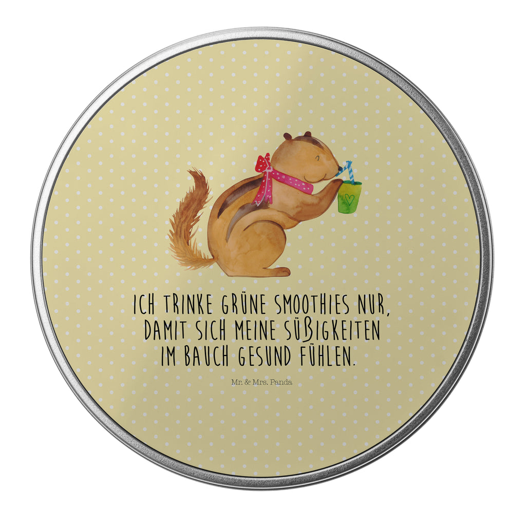Blechdose rund Eichhörnchen Smoothie Metalldose, Keksdose, Dose, Vorratsdose, Geschenkbox, Tiermotive, Gute Laune, lustige Sprüche, Tiere, Green Smoothies, Diät, Abnehmen, Streifenhörnchen, Eichhörnchen